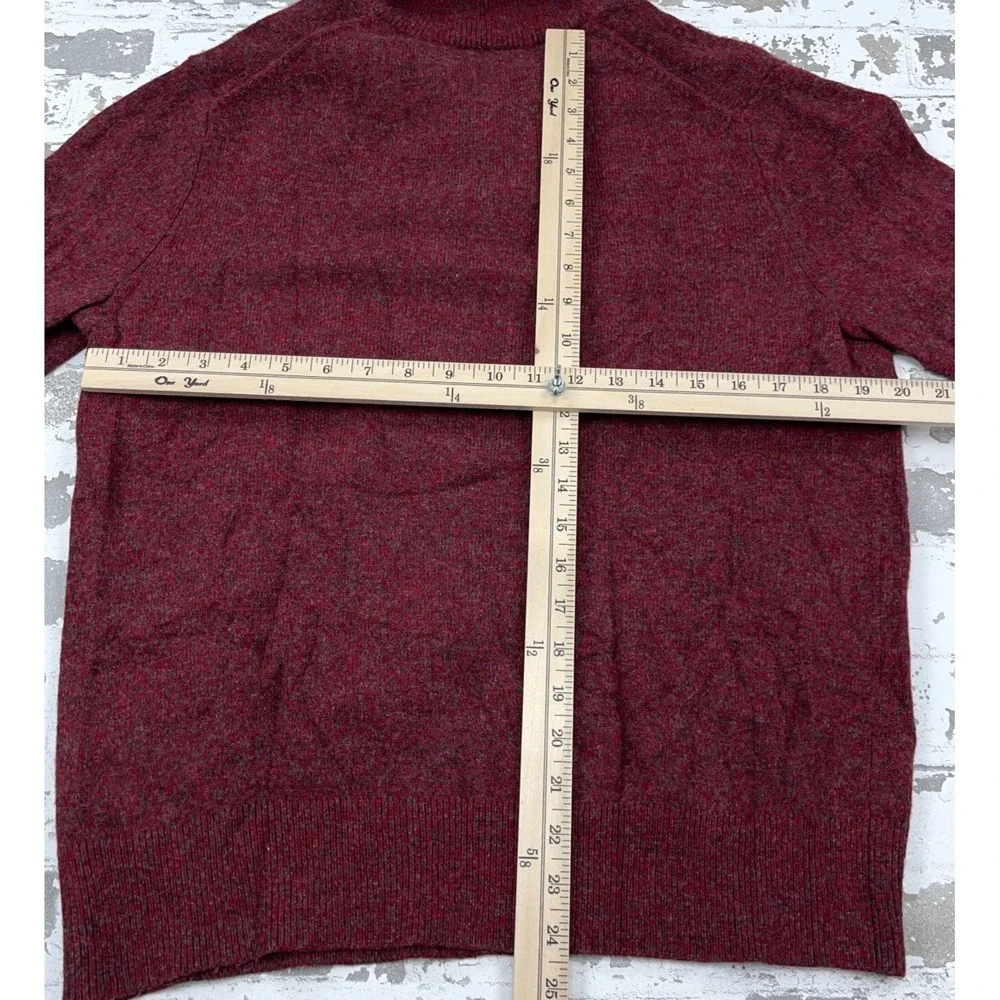 Banana Republic Sweater Men Large Red Fine Merino Wool Knit Snap T Soft Pullover